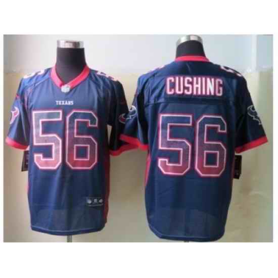 Nike Houston Texans 56 Brian Cushing Blue Elite Drift Fashion NFL Jerseys